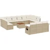 Image de vidaXL - 14-delige - Loungeset - met - kussens - poly - rattan - beige
