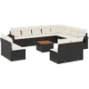Image de vidaXL - 13-delige - Loungeset - met - kussens - poly - rattan - zwart