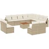 Image de vidaXL - 13-delige - Loungeset - met - kussens - poly - rattan - beige