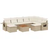 Image de vidaXL - 10-delige - Loungeset - met - kussens - poly - rattan - beige