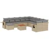 Image de vidaXL - 12-delige - Loungeset - met - kussens - poly - rattan - beige