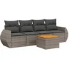 Image de vidaXL - 5-delige - Loungeset - met - kussens - poly - rattan - grijs