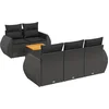 Image de vidaXL - 6-delige - Loungeset - met - kussens - poly - rattan - zwart