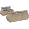 Image de vidaXL - 6-delige - Loungeset - met - kussens - poly - rattan - beige