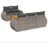 Image de vidaXL - 6-delige - Loungeset - met - kussens - poly - rattan - grijs