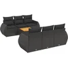 Image de vidaXL - 7-delige - Loungeset - met - kussens - poly - rattan - zwart