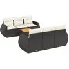 Image de vidaXL - 7-delige - Loungeset - met - kussens - poly - rattan - zwart