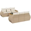 Image de vidaXL - 7-delige - Loungeset - met - kussens - poly - rattan - beige