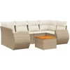 Image de vidaXL - 7-delige - Loungeset - met - kussens - poly - rattan - beige