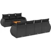 Image de vidaXL - 8-delige - Loungeset - met - kussens - poly - rattan - zwart