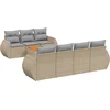 Image de vidaXL - 8-delige - Loungeset - met - kussens - poly - rattan - beige