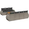 Image de vidaXL - 8-delige - Loungeset - met - kussens - poly - rattan - grijs