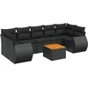 Image de vidaXL - 8-delige - Loungeset - met - kussens - poly - rattan - zwart