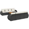 Image de vidaXL - 9-delige - Loungeset - met - kussens - poly - rattan - zwart