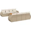Image de vidaXL - 9-delige - Loungeset - met - kussens - poly - rattan - beige