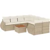 Image de vidaXL - 9-delige - Loungeset - met - kussens - poly - rattan - beige