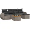 Image de vidaXL - 6-delige - Loungeset - met - kussens - poly - rattan - grijs