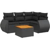 Image de vidaXL - 5-delige - Loungeset - met - kussens - poly - rattan - zwart