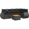 Image de vidaXL - 6-delige - Loungeset - met - kussens - poly - rattan - zwart
