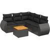 Image de vidaXL - 6-delige - Loungeset - met - kussens - poly - rattan - zwart
