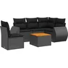 Image de vidaXL - 6-delige - Loungeset - met - kussens - poly - rattan - zwart