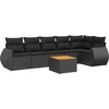 Image de vidaXL - 7-delige - Loungeset - met - kussens - poly - rattan - zwart
