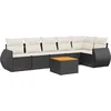 Image de vidaXL - 7-delige - Loungeset - met - kussens - poly - rattan - zwart