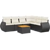 Image de vidaXL - 7-delige - Loungeset - met - kussens - poly - rattan - zwart