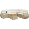 Image de vidaXL - 7-delige - Loungeset - met - kussens - poly - rattan - beige