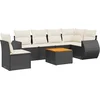 Image de vidaXL - 7-delige - Loungeset - met - kussens - poly - rattan - zwart
