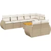 Image de vidaXL - 9-delige - Loungeset - met - kussens - poly - rattan - beige