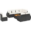 Image de vidaXL - 9-delige - Loungeset - met - kussens - poly - rattan - zwart