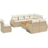 Image de vidaXL - 9-delige - Loungeset - met - kussens - poly - rattan - beige