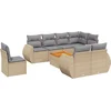 Image de vidaXL - 9-delige - Loungeset - met - kussens - poly - rattan - beige