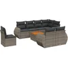 Image de vidaXL - 9-delige - Loungeset - met - kussens - poly - rattan - grijs