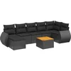 Image de vidaXL - 8-delige - Loungeset - met - kussens - poly - rattan - zwart