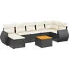 Image de vidaXL - 8-delige - Loungeset - met - kussens - poly - rattan - zwart