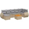 Image de vidaXL - 8-delige - Loungeset - met - kussens - poly - rattan - beige