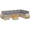 Image de vidaXL - 9-delige - Loungeset - met - kussens - poly - rattan - beige