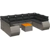 Image de vidaXL - 10-delige - Loungeset - met - kussens - poly - rattan - grijs