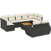 Image de vidaXL - 10-delige - Loungeset - met - kussens - poly - rattan - zwart
