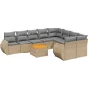 Image de vidaXL - 10-delige - Loungeset - met - kussens - poly - rattan - beige