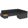 Image de vidaXL - 10-delige - Loungeset - met - kussens - poly - rattan - zwart