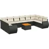 Image de vidaXL - 11-delige - Loungeset - met - kussens - poly - rattan - zwart