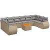 Image de vidaXL - 11-delige - Tuinset - met - kussens - poly - rattan - beige