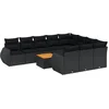 Image de vidaXL - 11-delige - Loungeset - met - kussens - poly - rattan - zwart