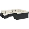 Image de vidaXL - 11-delige - Loungeset - met - kussens - poly - rattan - zwart
