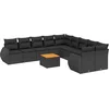 Image de vidaXL - 11-delige - Loungeset - met - kussens - poly - rattan - zwart