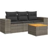 Image de vidaXL - 4-delige - Loungeset - met - kussens - poly - rattan - grijs