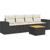 Image de vidaXL - 5-delige - Loungeset - met - kussens - poly - rattan - zwart